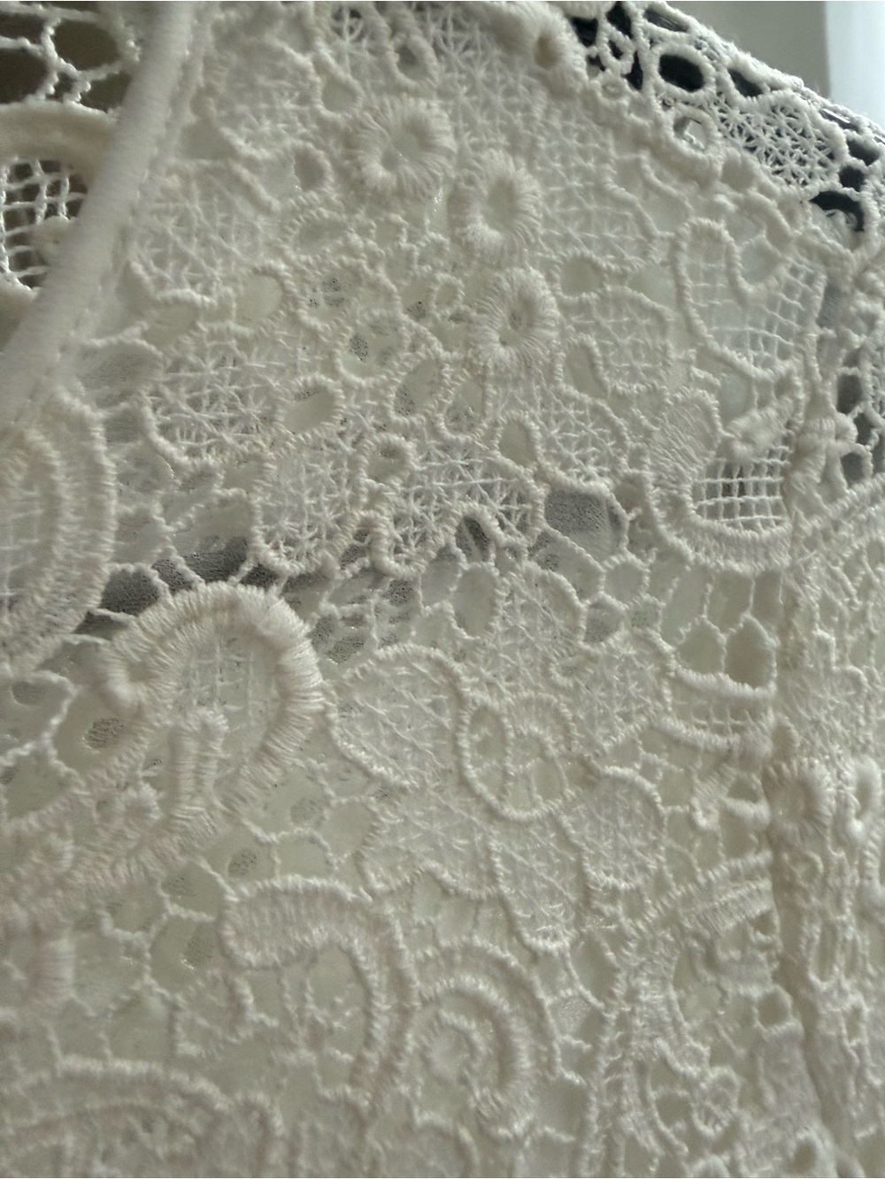 Zara Cream Lace Zip-Front Cardigan / Bomber Jacket - M - Picture 11 of 14